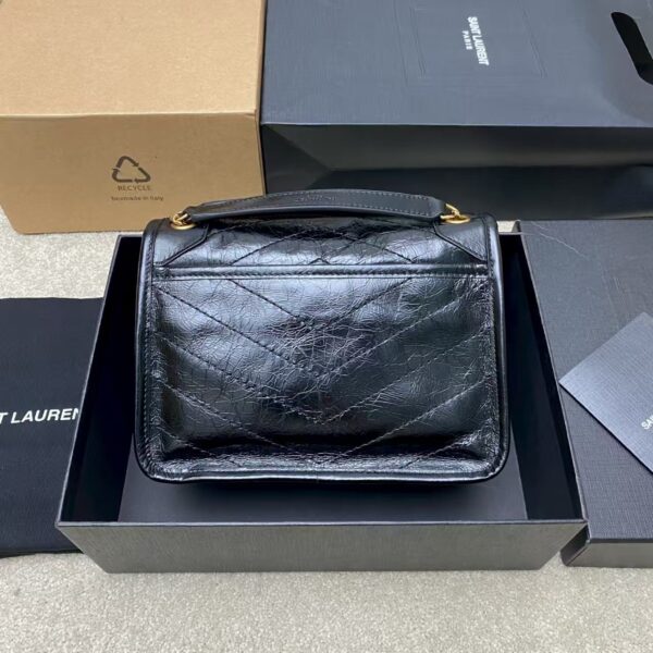 Yves Saint Laurent Carryall PM in Oiled Black and Gold
