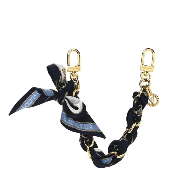 1 Louis Vuitton Silk Woven Accessory Bag Blue Multicolor