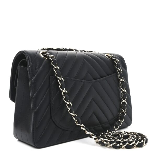 Chanel Caviar Chevron Quilted Small Double Flap Black 1 Chanel Caviar Chevron Quilted Small Double Flap Black