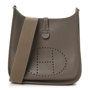 HERMES Taurillon Clemence Evelyne III PM Etoupe