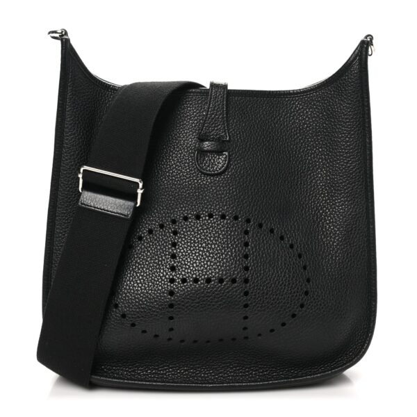 HERMES Taurillon Clemence Evelyne III PM Black HERMES Taurillon Clemence Evelyne III PM Black