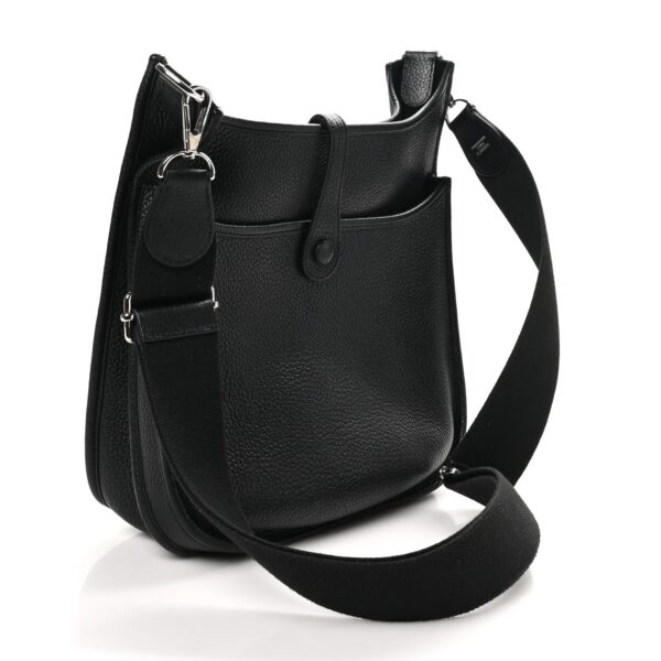 HERMES Taurillon Clemence Evelyne III PM Black 1 HERMES Taurillon Clemence Evelyne III PM Black